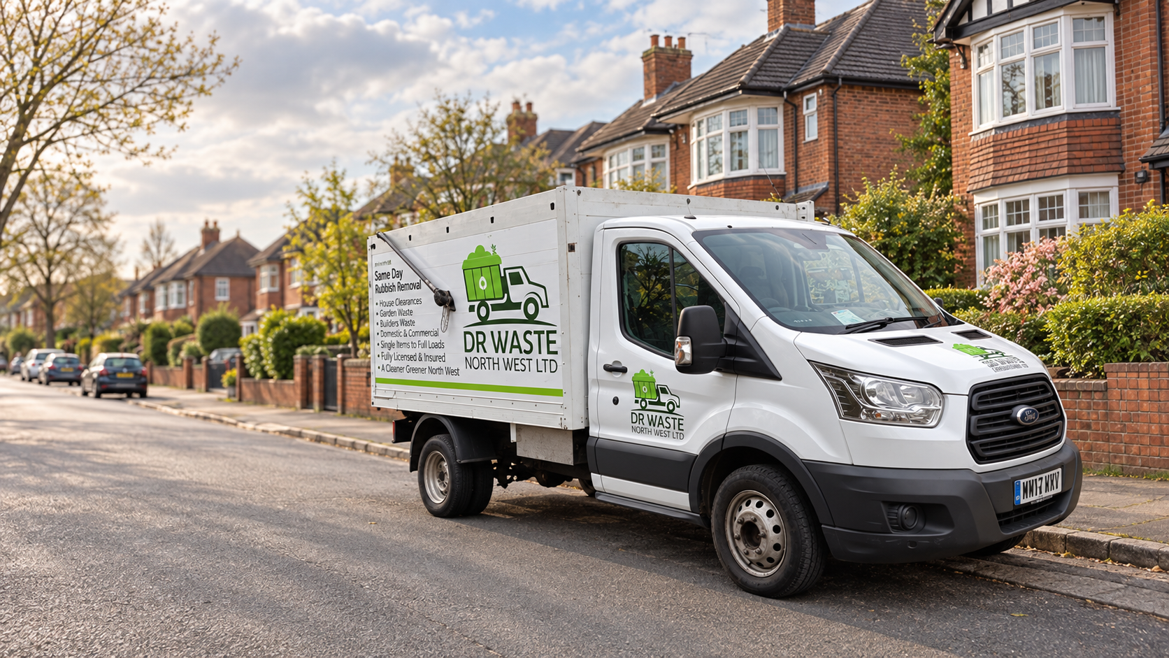 Waste removal team loading a green tipper truck