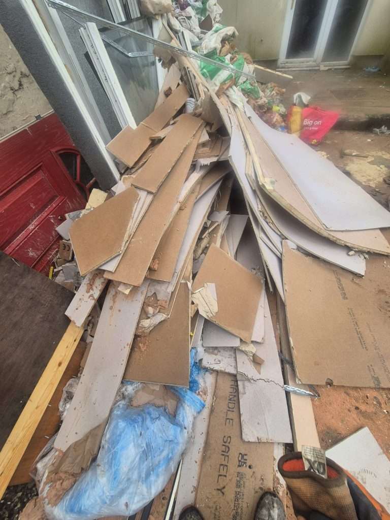 Pile of mixed household waste ready for clearance
