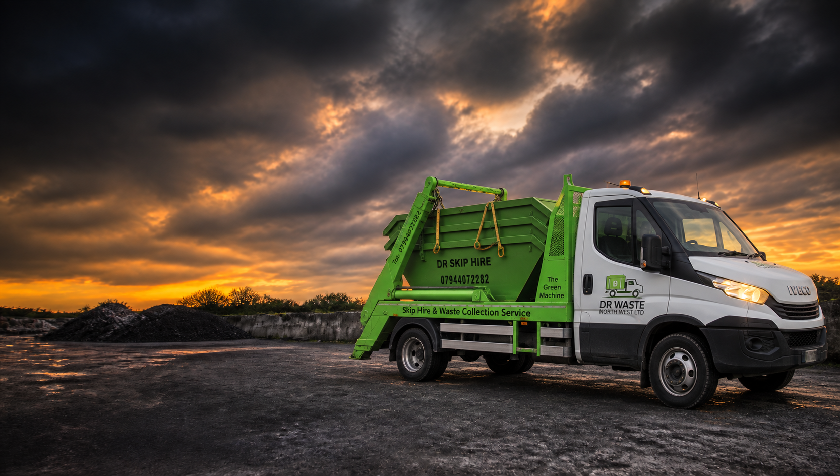 Waste collection lorry used for office and commercial site clearances in East Lancashire